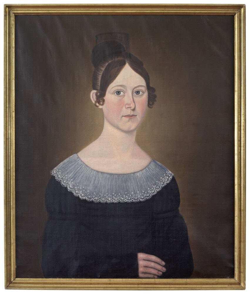 John Brewster, Jr. (1766–1854). Louella Juliette Brewster, age 13, 1821. Oil on canvas, 26 x 21 in. (framed)