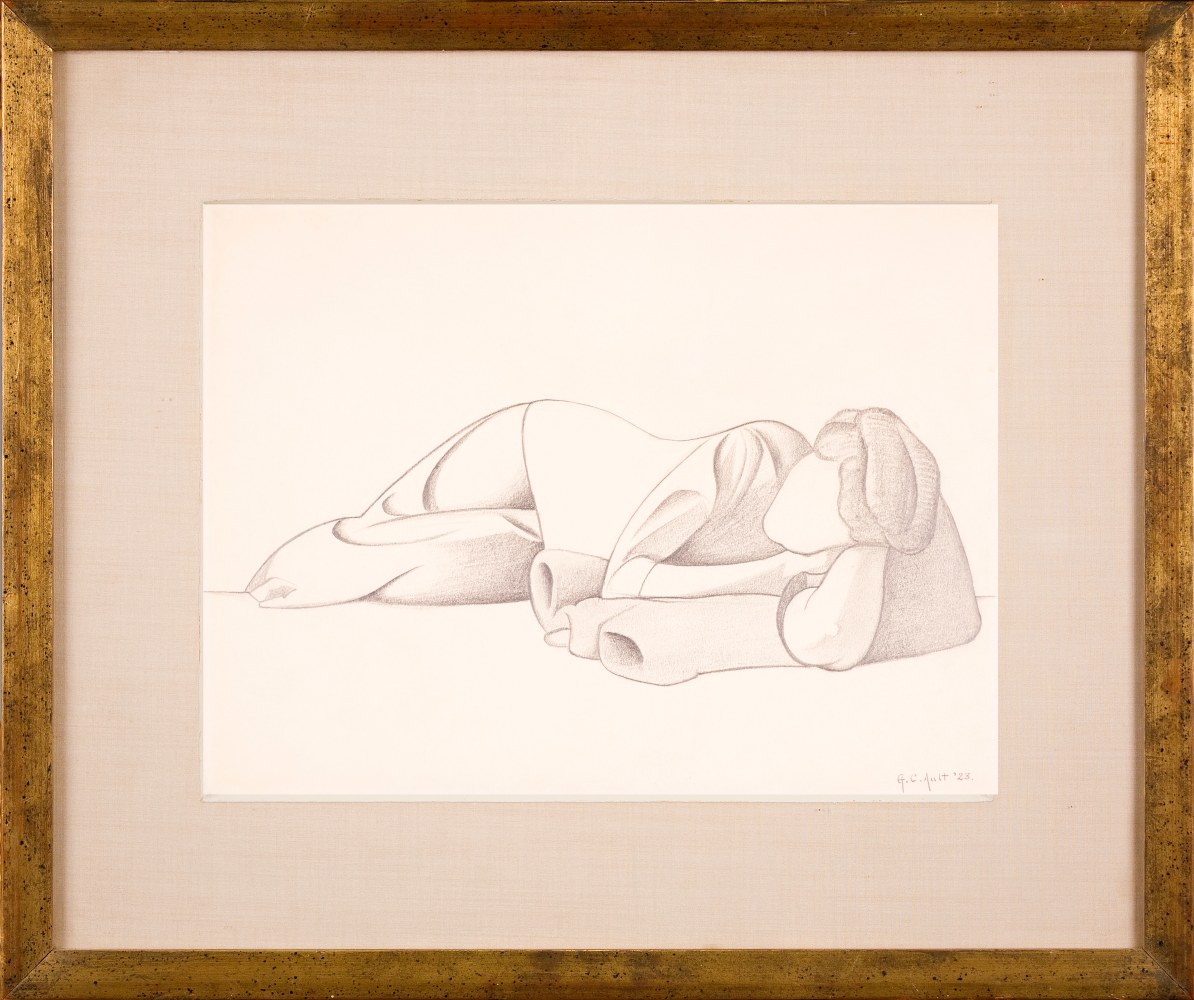 George C. Ault (1891–1948),  Reclining Figure, 1923, pencil on paper, 8 7/8 x 11 7/8 in., signed and dated lower right: George C. Ault ’23 Inscribed in pencil on verso: 135 –  (framed)