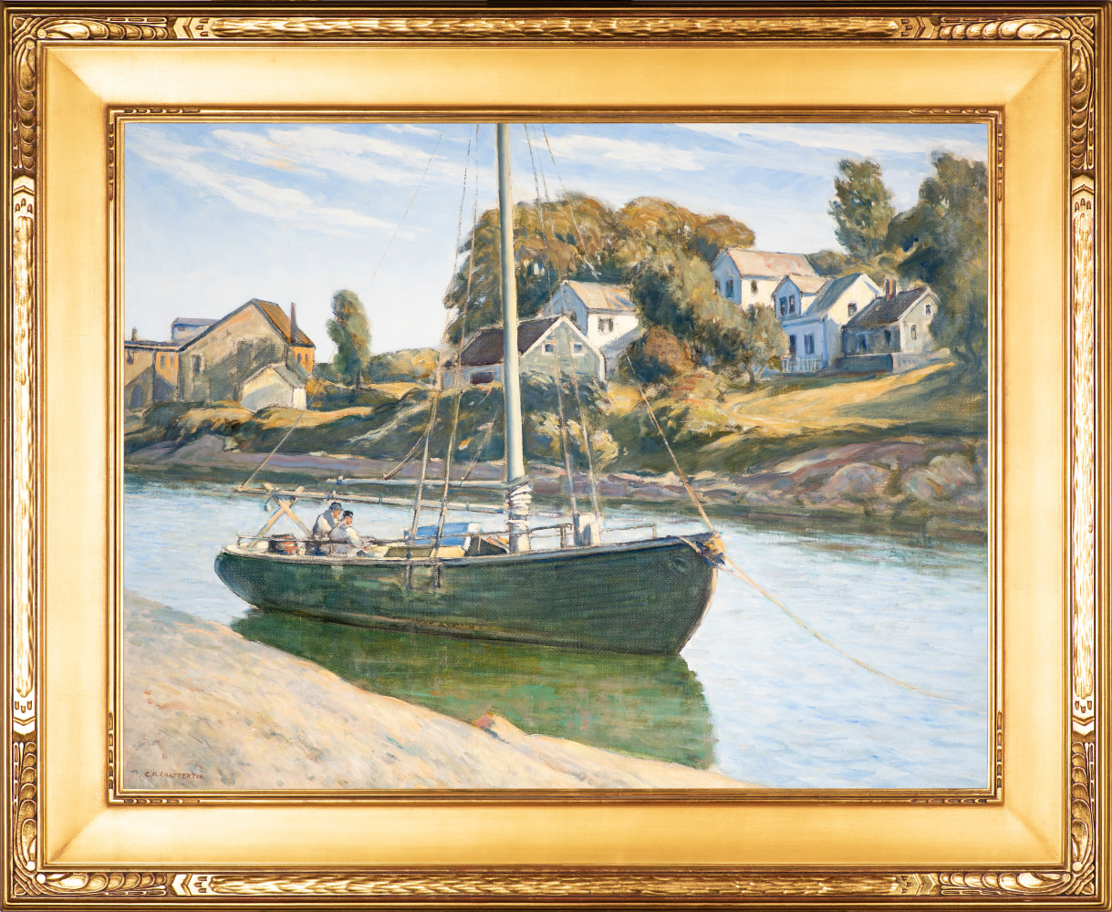 Clarence K. Chatterton (1880–1973), Inlet at Ogunquit, Maine, c. 1925, oil on canvas, 28 x 36 in., signed lower left: C.K. Chatterton (framed)