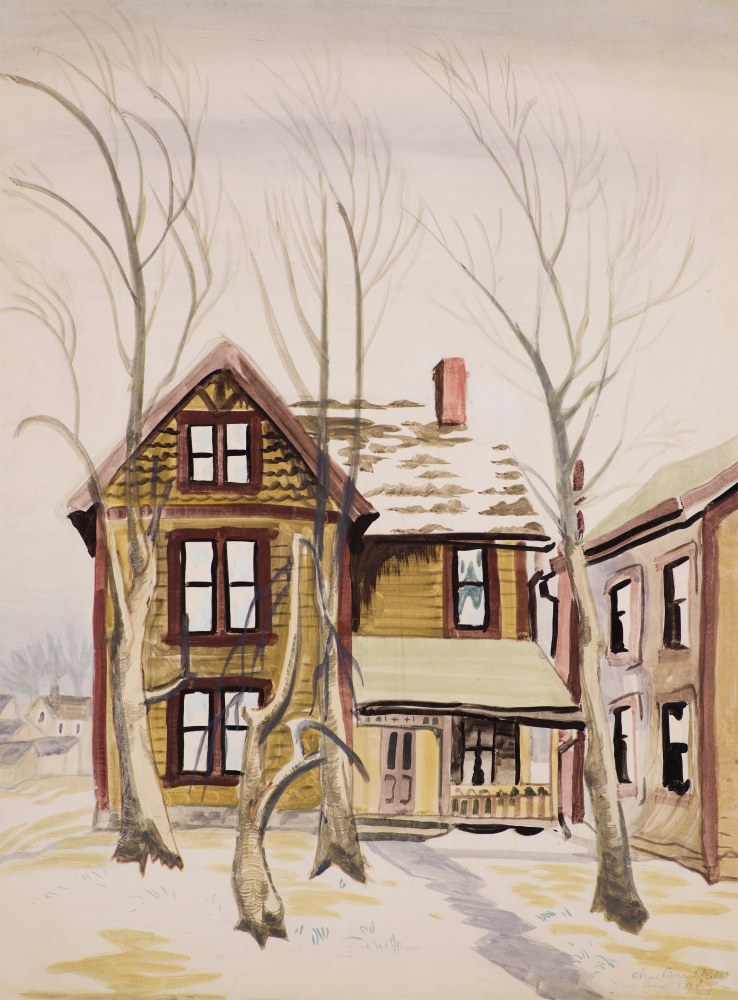 Charles Ephraim Burchfield (1893–1967), Frosted Windows, 1917, watercolor and pencil on paper, 26 x 20 in., signed and dated lower right: Chas Burchfield / Jan 1917 –