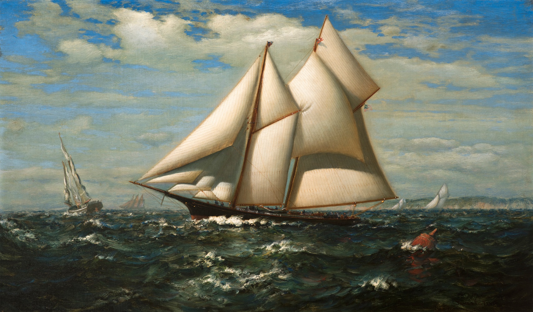 James Gale Tyler (1855–1931), The Yacht, Water Witch, oil on canvas, 18 x 30 in., signed lower right: James G. Tyler