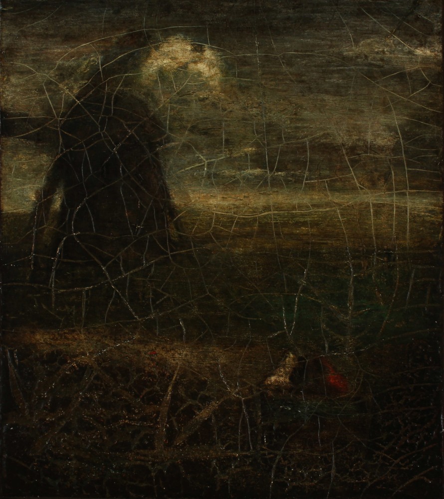 Albert Pinkham Ryder (1847–1917). The Windmill, c. 1890–1900. Oil on canvas, 16 x 14 in. (detail)