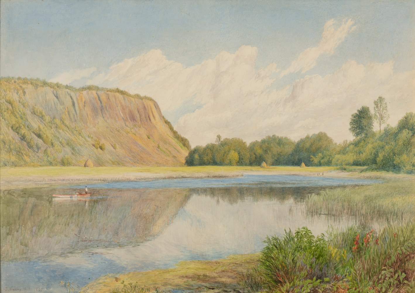 John Henry Hill (1839–1922). Marsh Landscape, 1865. Watercolor on paper, 10 1/4 x 15 1/4 in. Signed and dated lower left: J. Henry Hill 1865