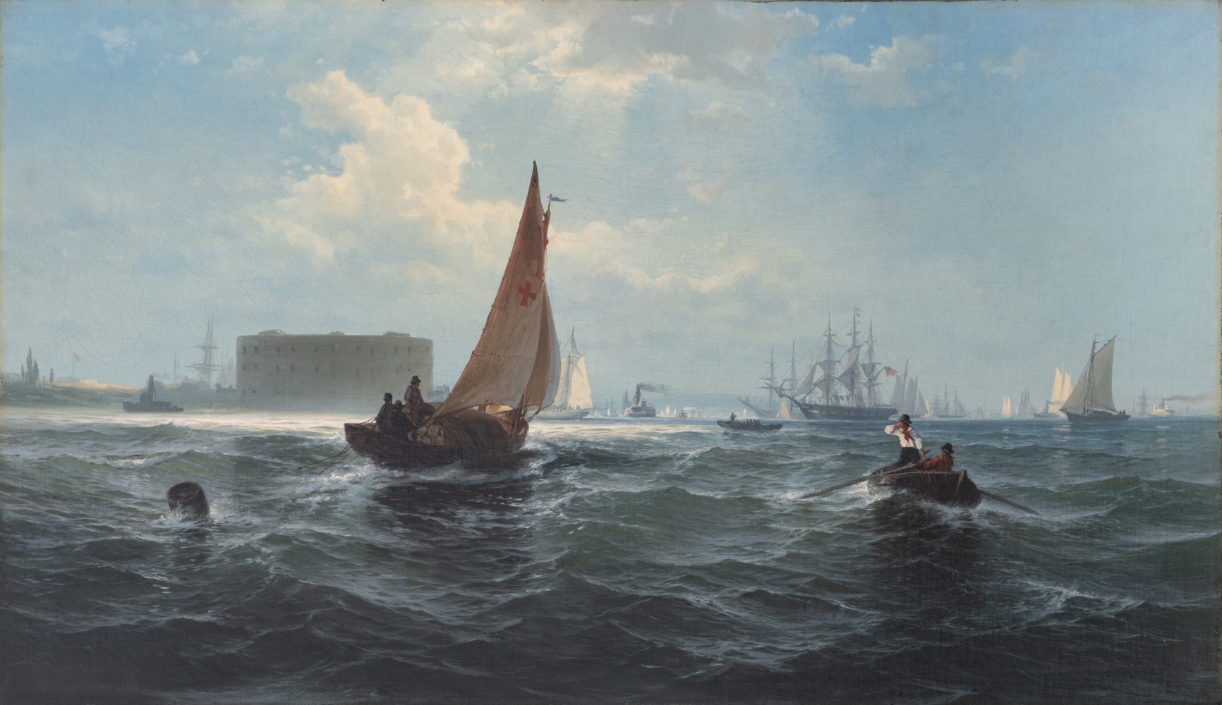 Edward Moran (1829–1901). New York Bay from the Battery, 1871. Oil on canvas, 24 3/4 x 42 3/4 in. Signed, dated