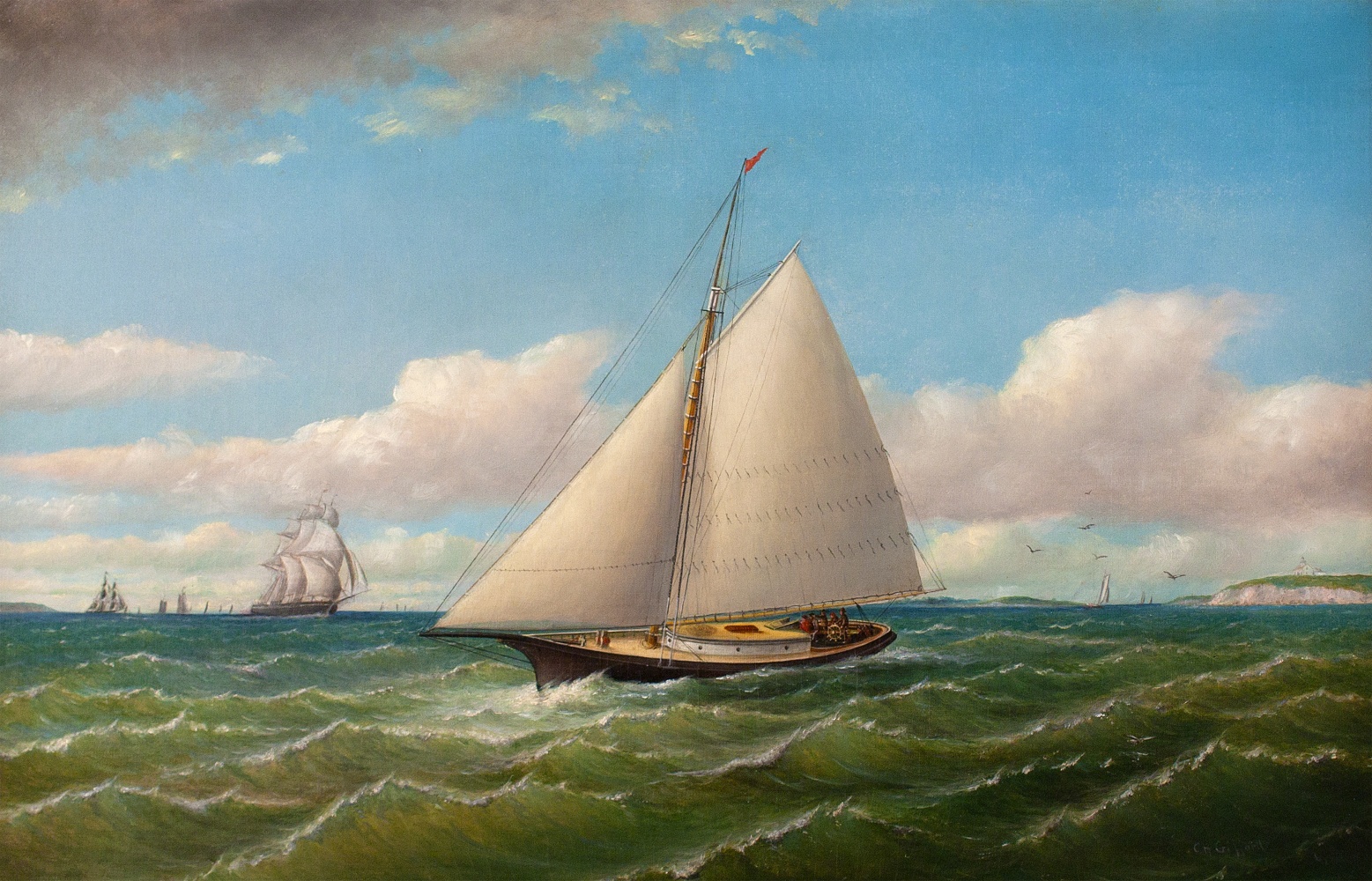 Charles H. Gifford (1839–1904) Ships off Gay Head, 1867 Oil on canvas, 17 x 26 1/2 in.