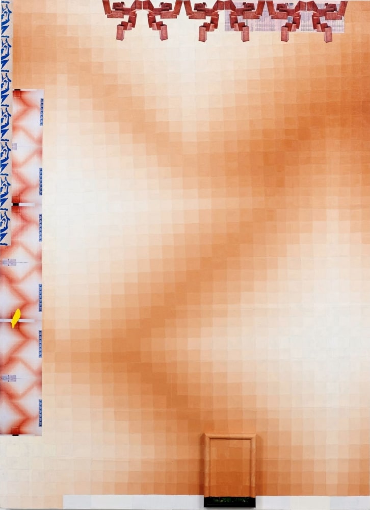 Setting 4, 2020
Oil paint, house paint, acrylic paint, acrylic gel, collage, plastic picture frame on canvas
44&amp;quot; x 32&amp;quot;
&amp;nbsp;