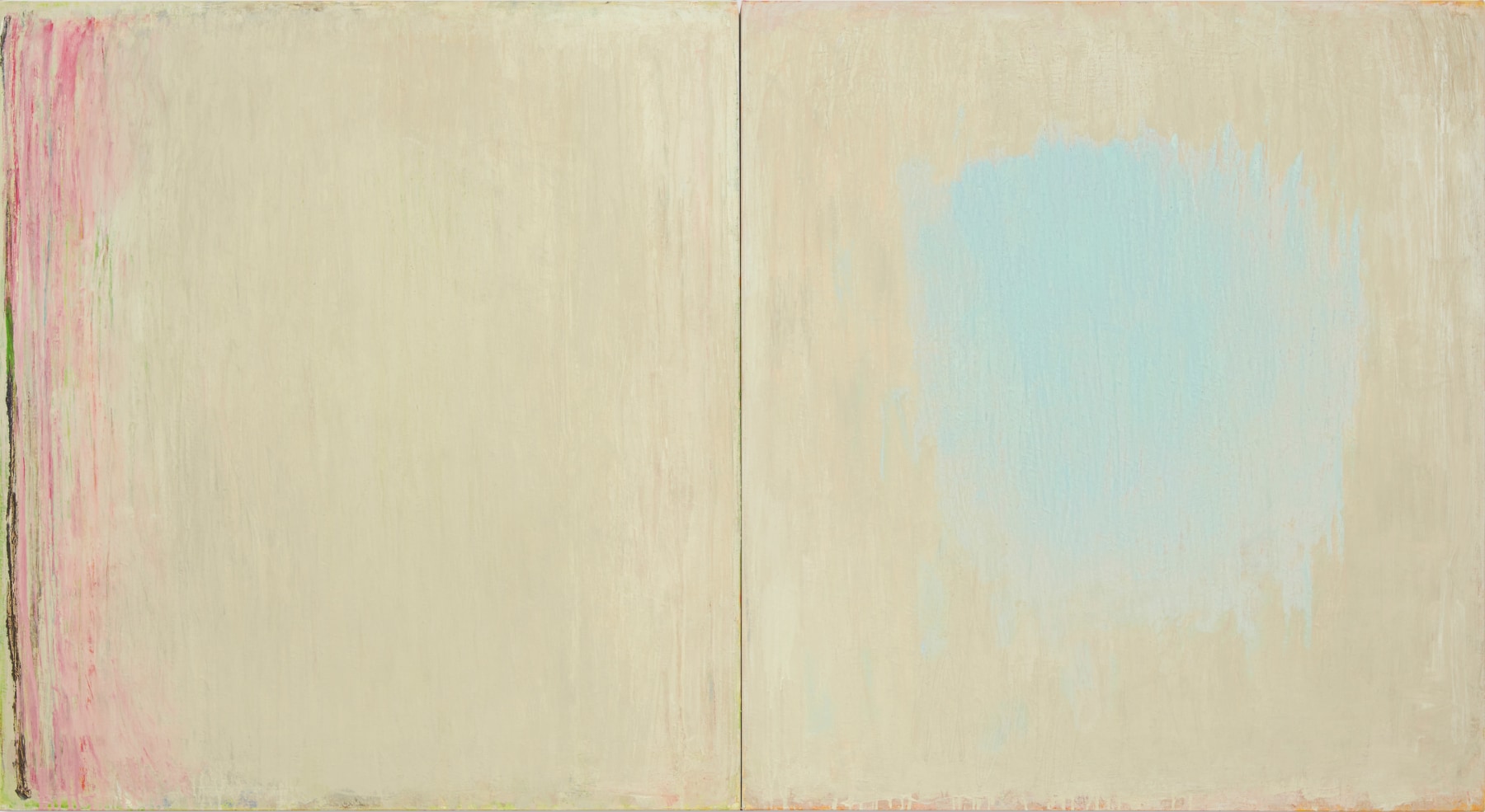 Christopher Le Brun  Untitled 15.6.20, 2020 oil on two canvases 47 1/2 x 87 inches