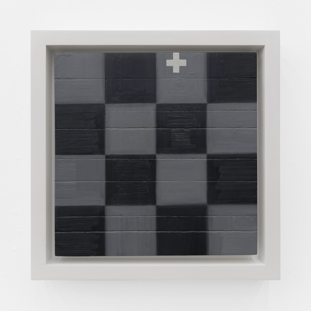 Aaron Parazette  Empty Abstraction 7, 1991 oil on wood panel: 10 x 10 inches frame: 12 1/4 x 12 1/4 inches