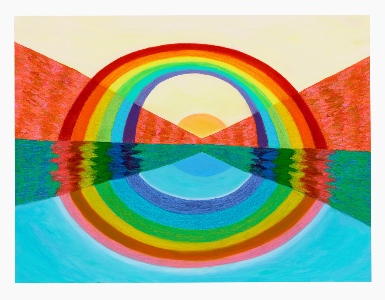 Ping Zheng  Calming Water, 2021 oil stick on paper paper: 18 x 24 inches frame: 22 3/16 x 28 1/16 x 1 inches $3,375