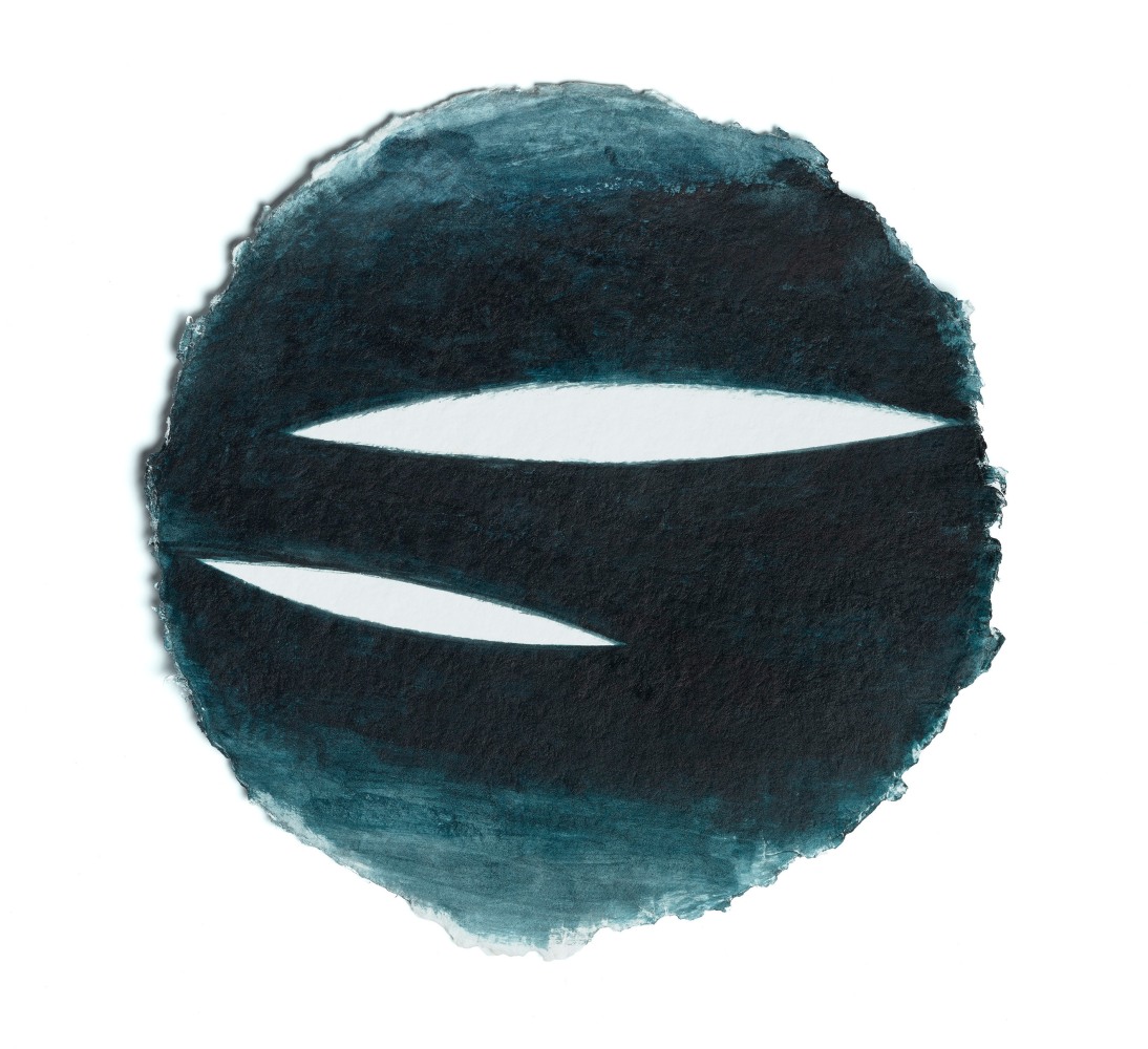 Anne Deleporte  Leapling, 2021  ink on rag paper  9 inches diameter