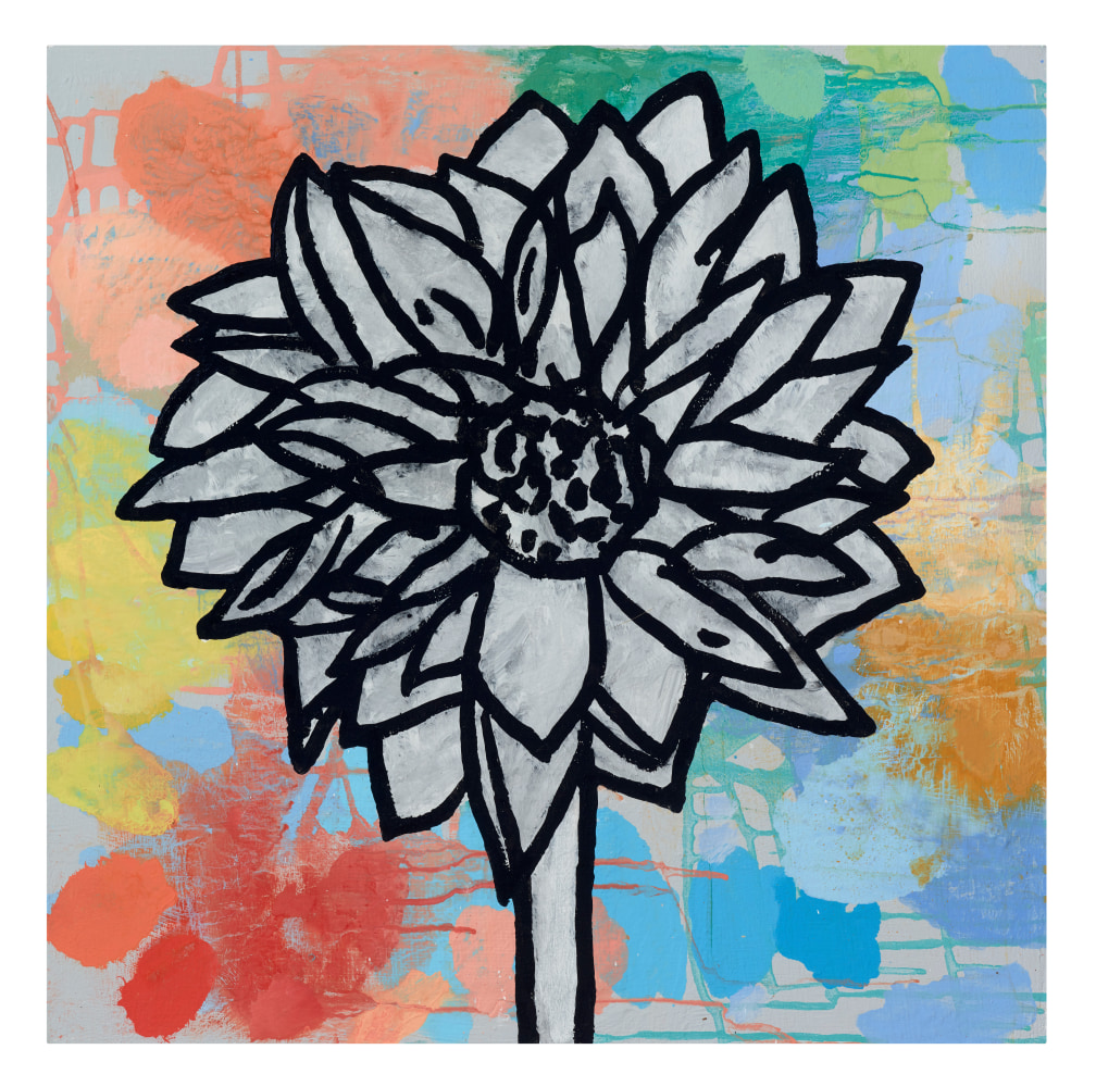 Donald Baechler The Silent Scent #2, 2020 acrylic and fabric collage on canvas 24 x 24 inches