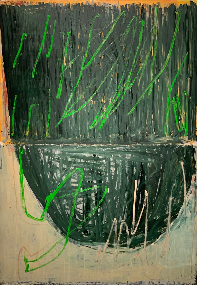 Christopher Le Brun  D24, 2018 oil on paper paper: 59 1/6 x 41 3/8 inches frame: 61 3/8 x 43 1/2 inches