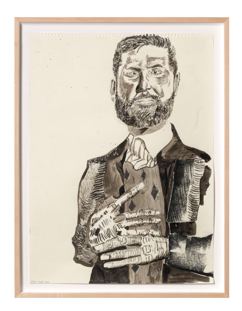 Shane Tolbert Gabriel Boric, Autonomous Left, 2023 ink, charcoal on paper 24 x 18 inches