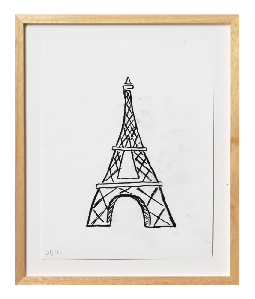 Donald Baechler Eiffel Tower, 2021 graphite on Strathmore Archival Bond paper paper: 14 x 11 inches  frame: 17 5/16 x 14 1/4 inches