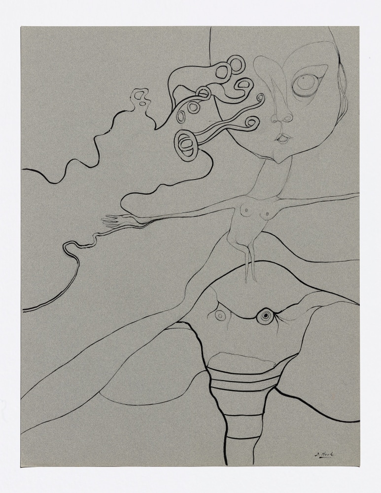 Dorothy Hood  Untitled (tentacles, n.d. ink on paper paper: 25 1/2 x 19 3/4 inches frame: 31 6/8 x 25 15/16 inches