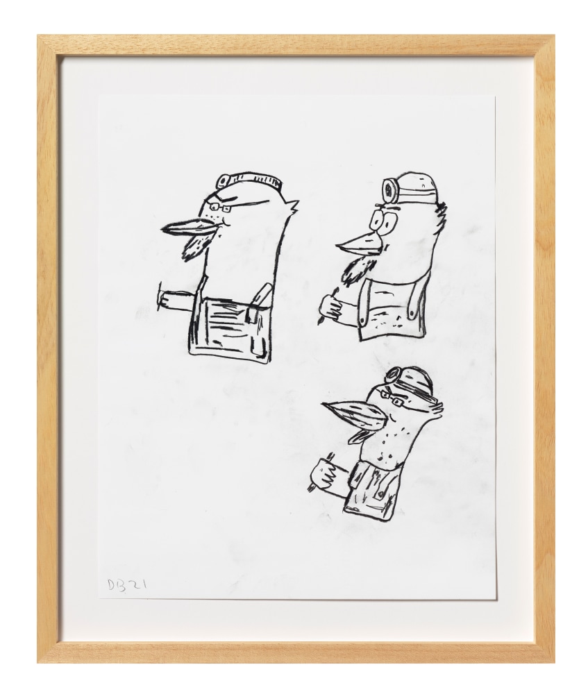 Donald Baechler Birds, 2021 graphite on Strathmore Archival Bond paper 14 x 11 inches