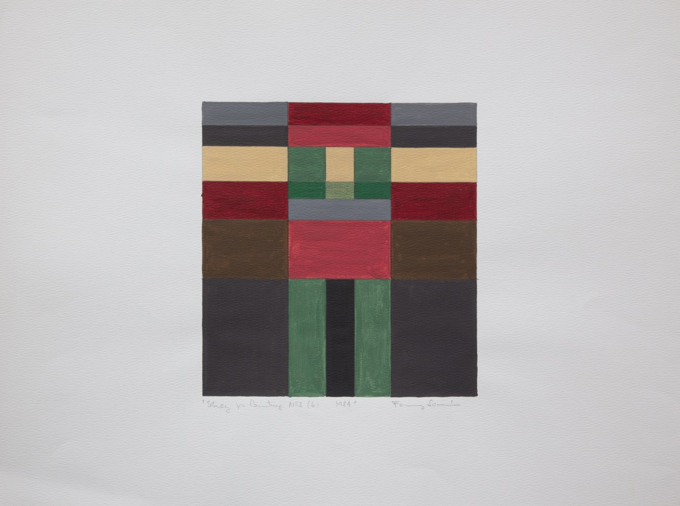 Fanny Sanín  Study for Painting No.2 (6), 1984  acrylic on paper  15 x 20 inches Courtesy of Fanny Sanín and Sicardi | Ayers | Bacino