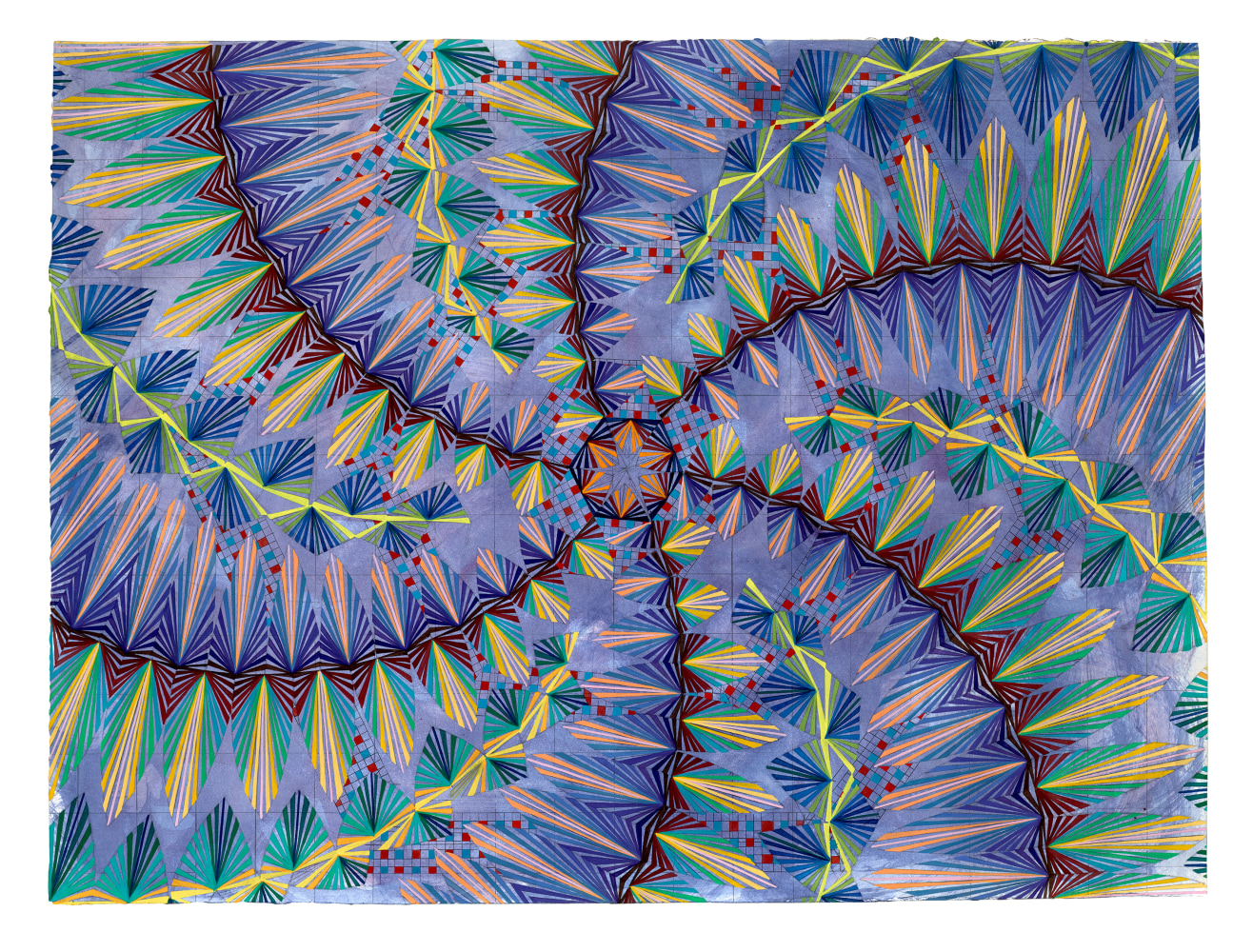 Mara Held  Straight Lines 9, 2020  gouache and egg tempera on paper  paper: 29 3/4 x 39 7/8 inches  frame: 34 7/8 x 44 7/8 inches  verso  $10,000