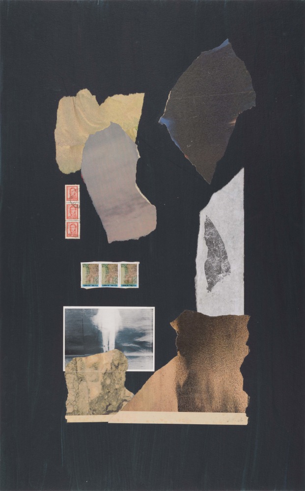 Dorothy Hood The White Man of Bolivia, c. 1980-90s collage on mat paper: 32 x 20 inches frame: 34 3/4 x 22 3/4 inches
