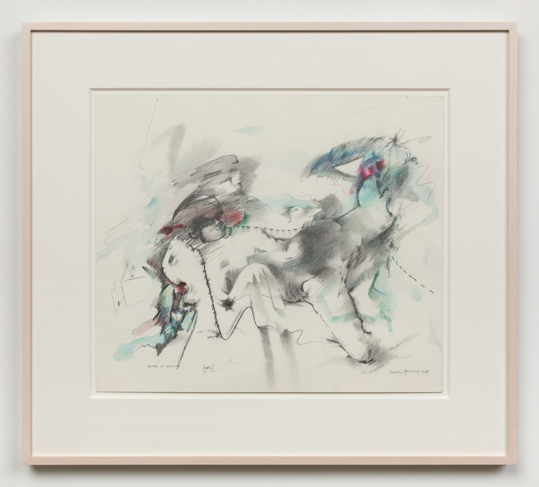 Dorothea Tanning  Double or Nothing, 1988 graphite and colored ink on board paper: 18 x 20 7/8 inches  frame: 26 5/8 x 29 1/2inches