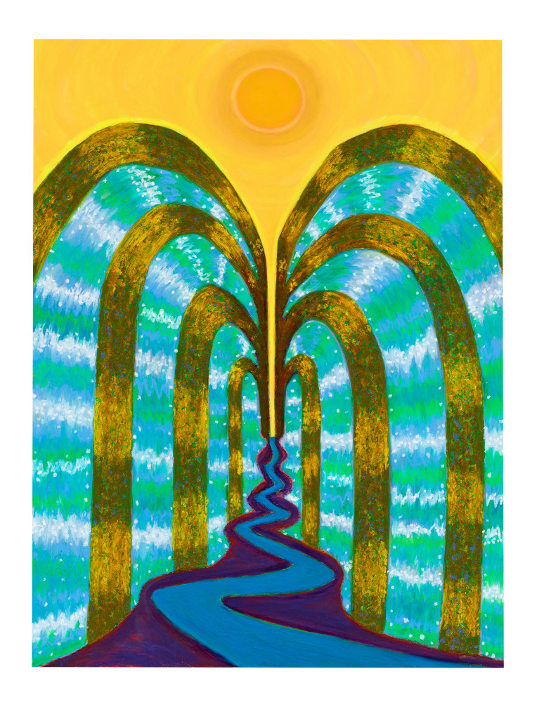 Ping Zheng  Into the Fall, 2021 oil stick on paper paper: 24 x 18 inches frame: 28 1/16 x 22 3/16 x 1 inches $3,375