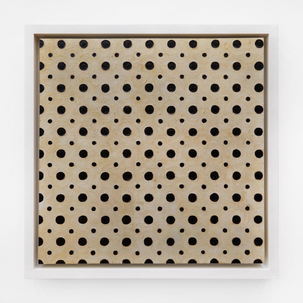 Aaron Parazette  Shower Curtain, 1992 oil on wood panel: 18 x 18 inches frame: 20 1/4 x 20 1/4 inches