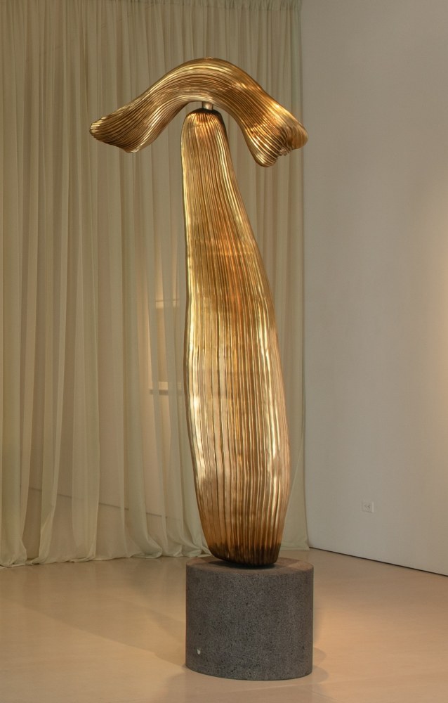 Alma Allen  Not Yet Titled, 2020 pleated bronze 95 1/4 x 15 3/4 x 40 1/8 inches