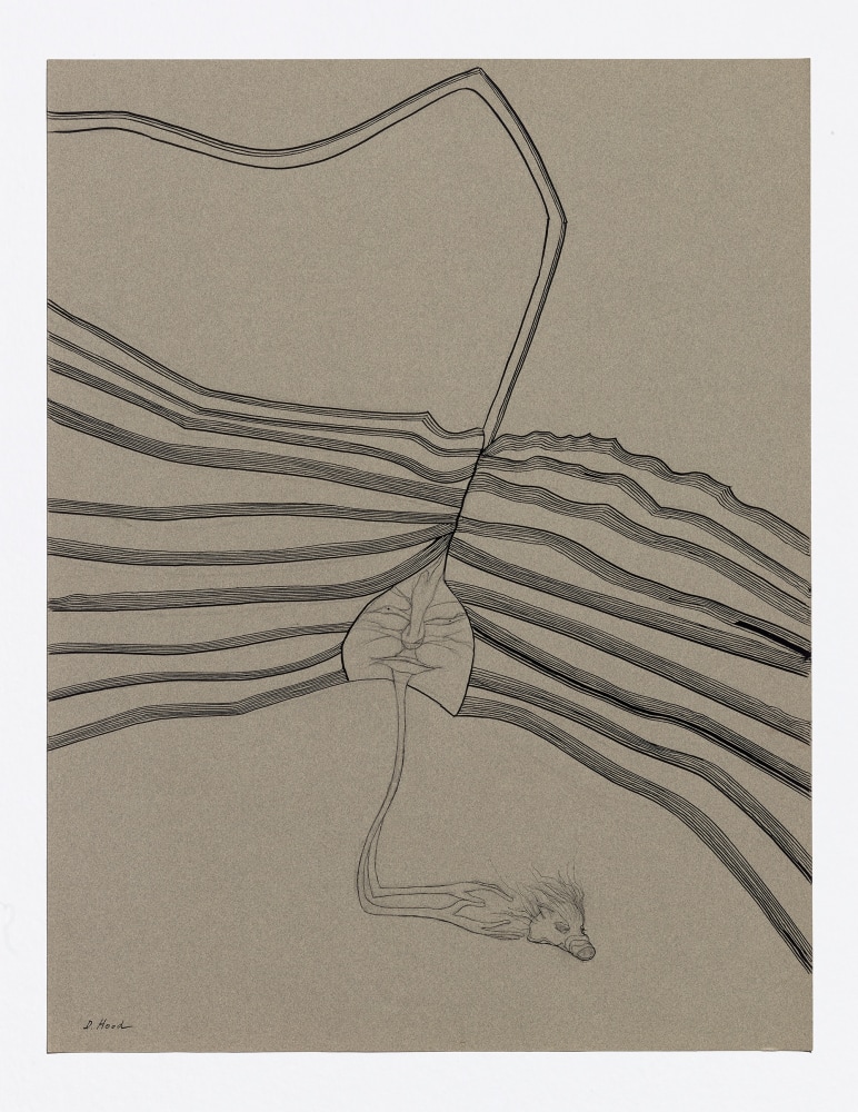Dorothy Hood  Untitled (earth strata), n.d.  ink on paper  paper: 25 1/5  x 19 5/8 inches frame: 31 6/8 x 25 15/16 inches