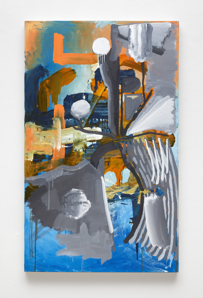 Shane Tolbert Over Committed &amp; Okay, 2023 acrylic on canvas 52 x 32 inches