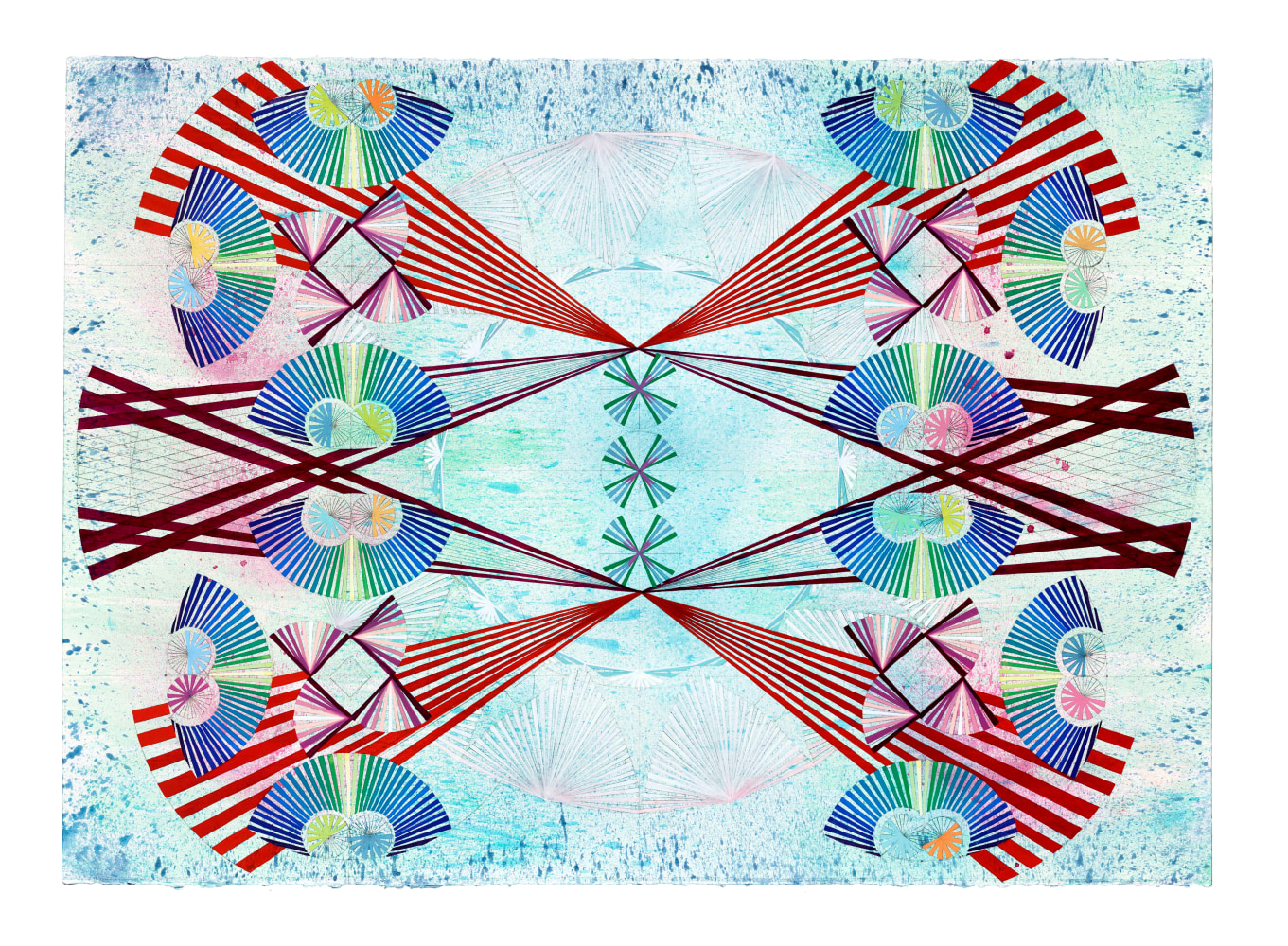 Mara Held  Straight Lines 27, 2021 gouache and egg tempera on paper 29 1/2 x 39 1/2 inches