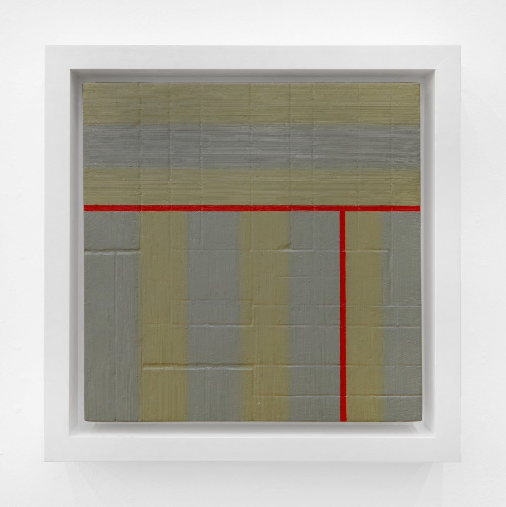 Aaron Parazette  Empty Abstraction 6, 1991  oil on wood  panel: 10 x 10 inches  frame: 12 1/4 x 12 1/4 inches