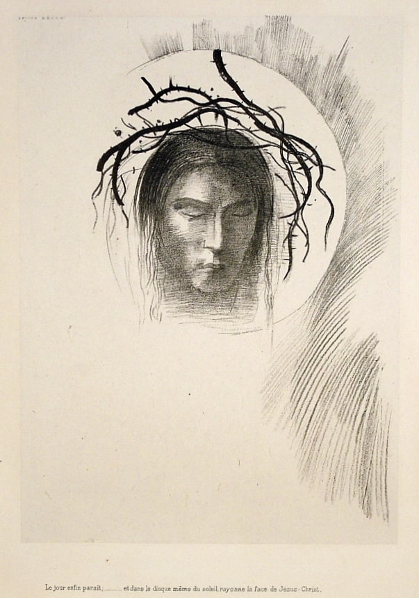 Odilon Redon  Le jour enfin paraît (Day Appears at Last), 1896 lithograph on chine appliqué image: 10 1/2 x 6 3/8 inches paper: 22 1/4 x 15 1/4 inches Edition of 50