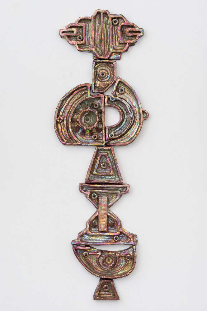 Julia Kunin  Golden Rainbow, 2017 ceramic wall piece 53 x 17 x 3 inches    $18,000