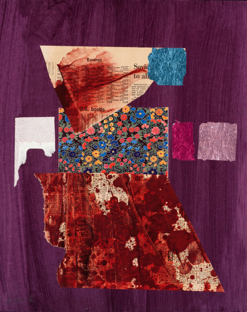 Dorothy Hood U.S. Bonds, c. 1980-90s collage on mat paper: 20 x 16 inches frame: 27 x 22 inches