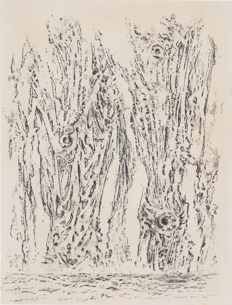 Max Ernst  Forêt, 1964 frottage on paper paper: 16 1/4 x 12 3/8 inches frame: 24 5/8 x 21 5/8 x 1 9/16 inches