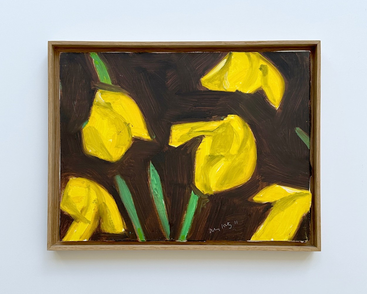 Alex Katz Yellow Flags, 2011 oil on board 9 x 12 inches