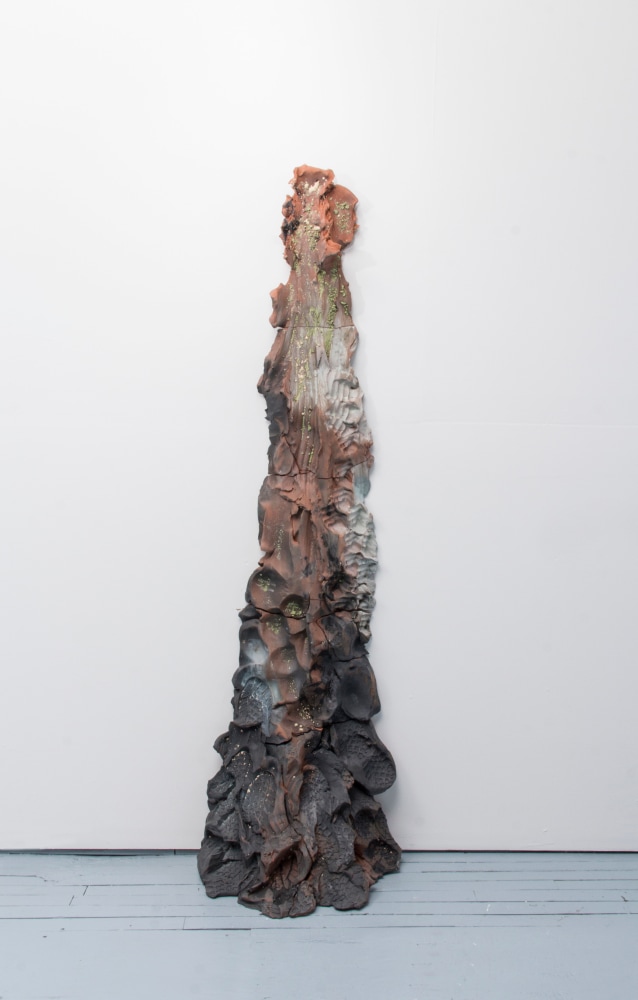 Brie Ruais  Red Push 3 (130lbs), 2017 glazed stoneware 72 x 23 x 14 inches