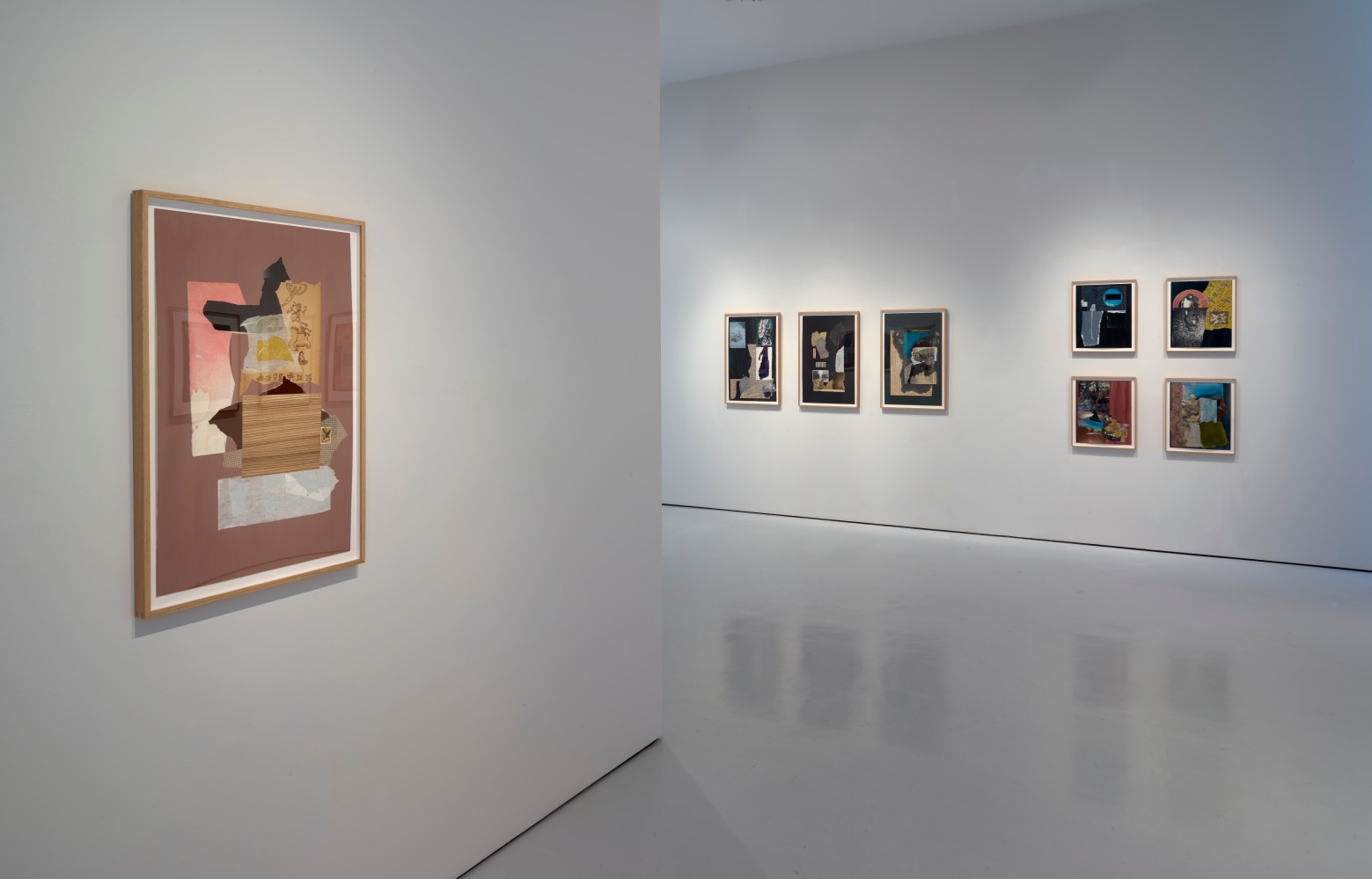 Installation view, Dorothy Hood: Collage, McClain Gallery, Houston, Texas, June 2020