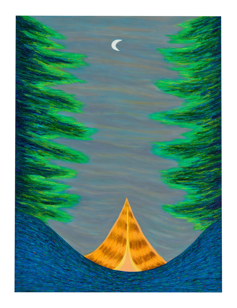 Ping Zheng  Mysterious Night-Shining Cloud, 2021  oil stick on paper  paper: 24 x 18 inches  frame: 28 1/16 x 22 3/16 x 1 inches