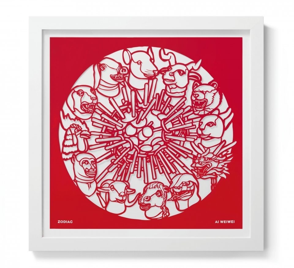 Ai Weiwei  Zodiac (The Papercut Portfolio), 2019  papercut  23 5/8 x 23 5/8 inches  Edition 51 of 250