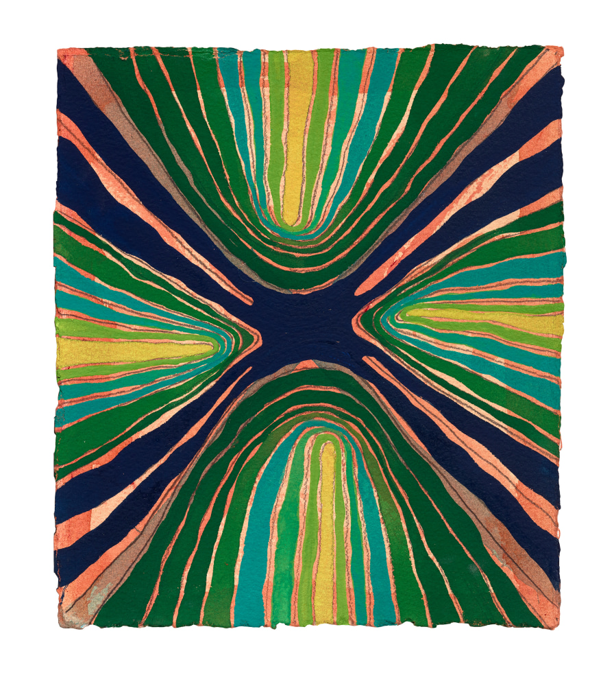 Mara Held  Straight Lines J, 2020  gouache and egg tempera on paper  9 7/8 x 8 1/2 inches