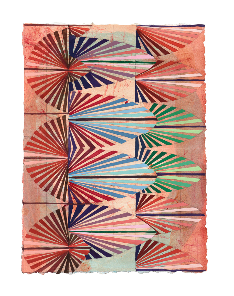 Mara Held  Straight Lines A, 2020  gouache and egg tempera on paper  11 3/8 x 8 3/8 inches  verso