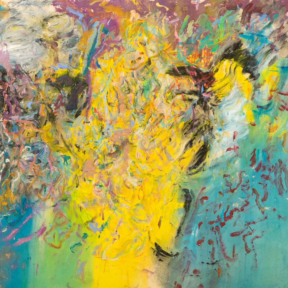 Larry Poons, The Outerlands (2022), detail.