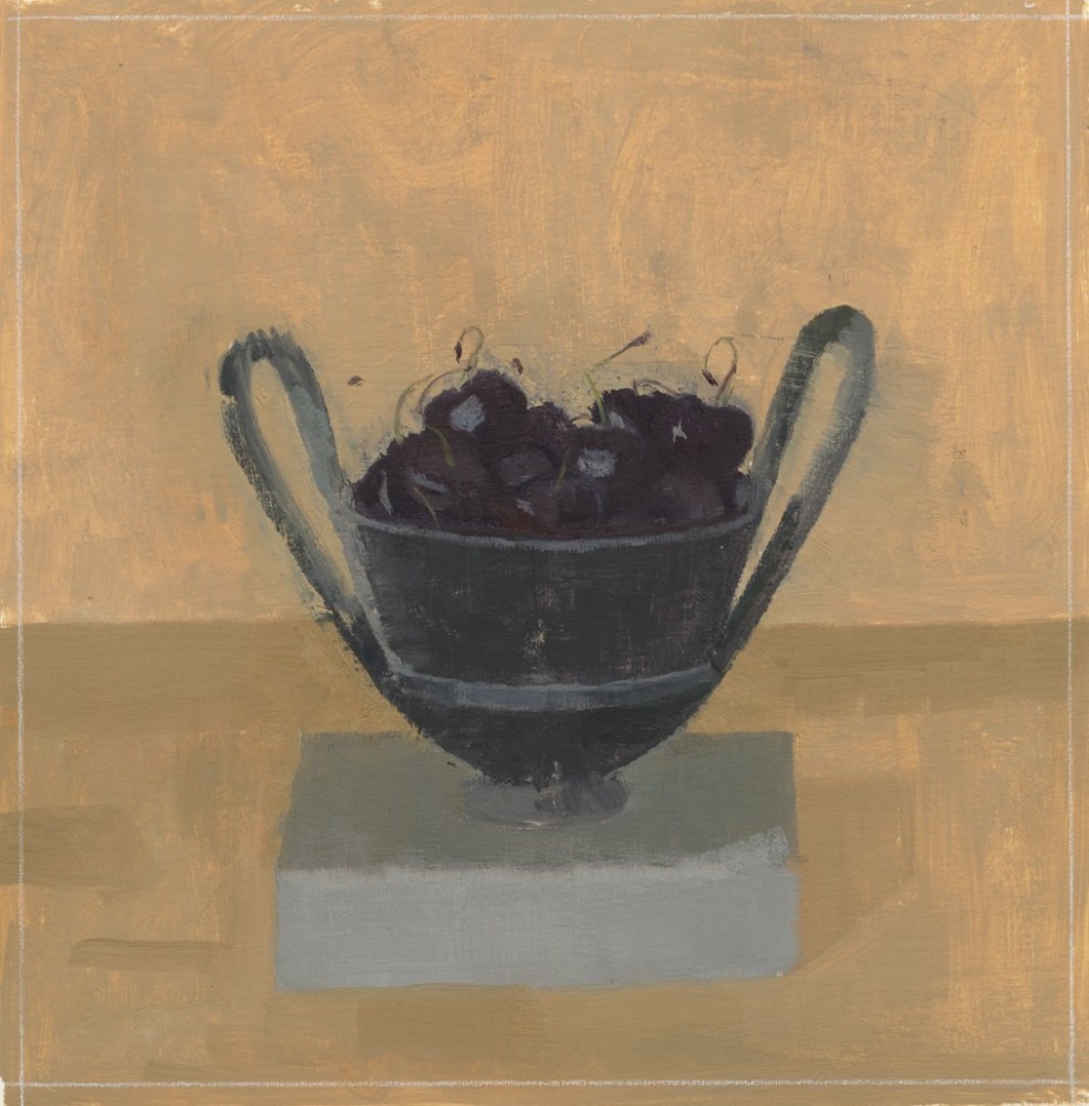 Susan Jane Walp
Cherries in an Etruscan Cup, 2018
oil on paper
8 1/4 x 8 1/2 inches
(21 x 21.6 cm)