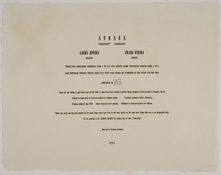 Stones, page 1, 1959
lithograph
24 x 30 inches