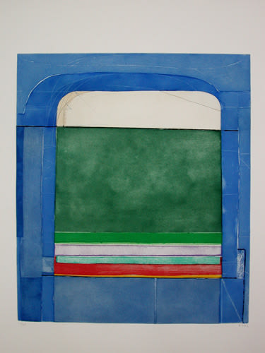 Richard Diebenkorn
Blue Surround, 1982
Color aquatint etching
Plate: 22 x 19&amp;nbsp;inches
Sheet: 35 x 26 3/4&amp;nbsp;inches
Edition of 35
&amp;copy; Richard Diebenkorn Foundation