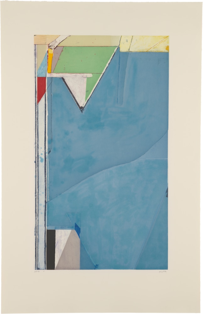 Richard Diebenkorn
High Green, Version I, 1992
Color spit bite and soap ground aquatints with soft ground and hard ground etching and drypoint
Plate: 39 3/4 x 22 7/8 inches
Sheet: 52 3/4 x 33 3/4 inches
Edition of 65&amp;nbsp;
&amp;copy; Richard Diebenkorn Foundation