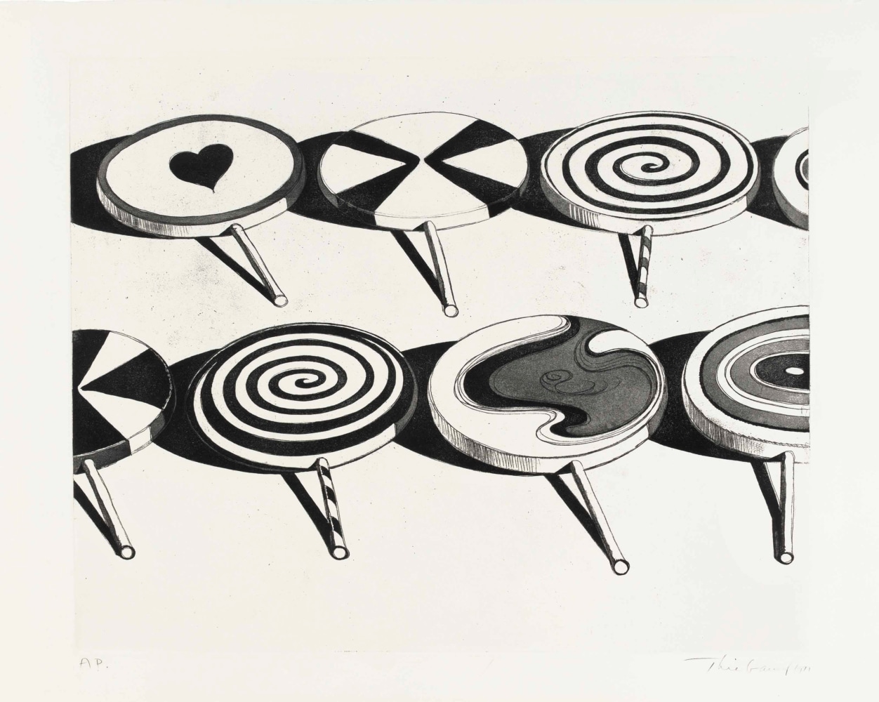 Black Suckers,&amp;nbsp;from Seven Still Lifes and a Silver Landscape,&amp;nbsp;1971
Aquatint
Plate: 17 1/2 x 21 3/4 inches
Framed: 27 1/4 x 31 inches
Edition of 50

$85,000