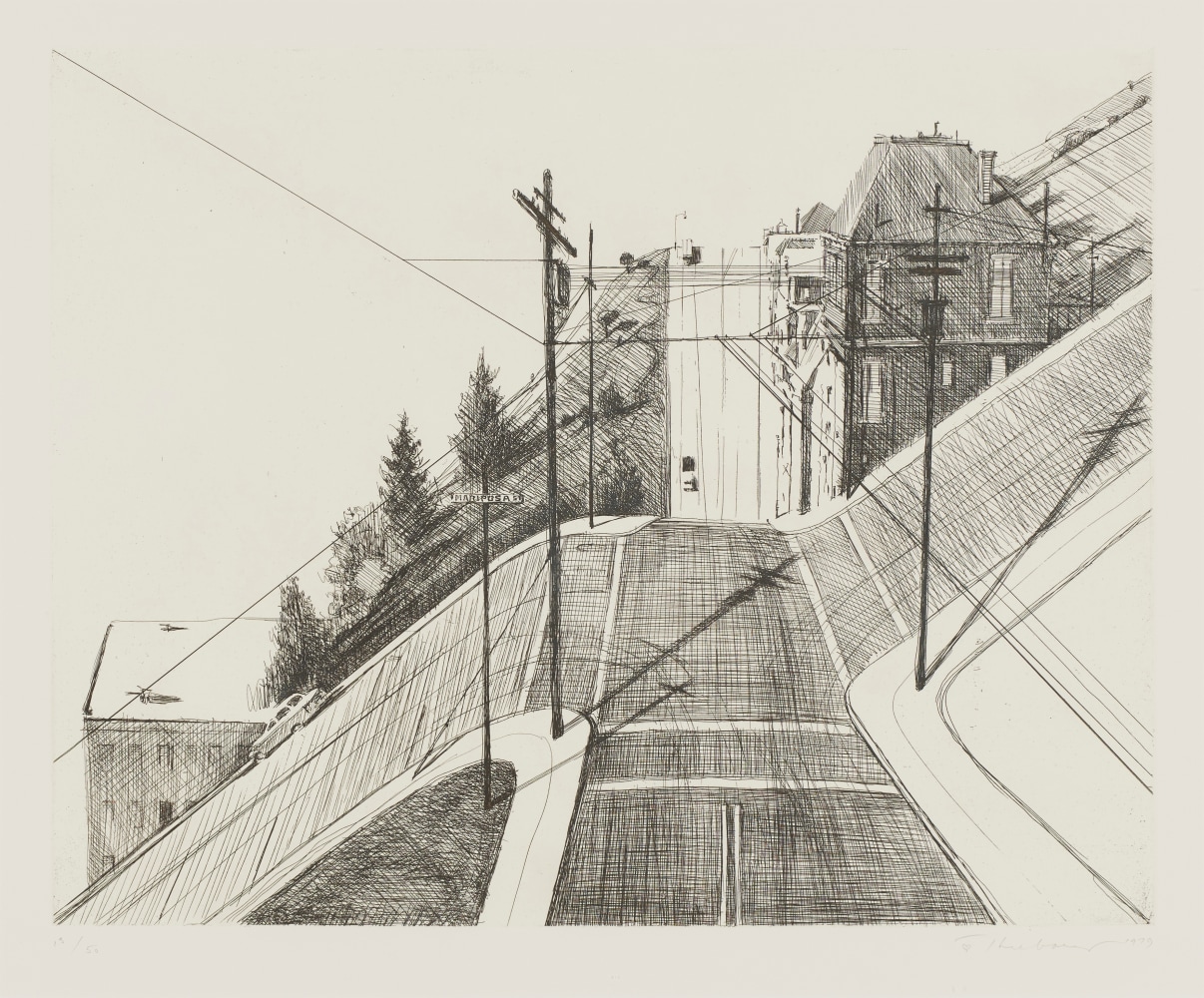 Down Mariposa,&amp;nbsp;from&amp;nbsp;Recent Etchings II,&amp;nbsp;1979
Etching
Plate: 16 x 20 inches
Sheet: 22 1/2 x 29 3/4 inches
Edition&amp;nbsp;of 50

SOLD
