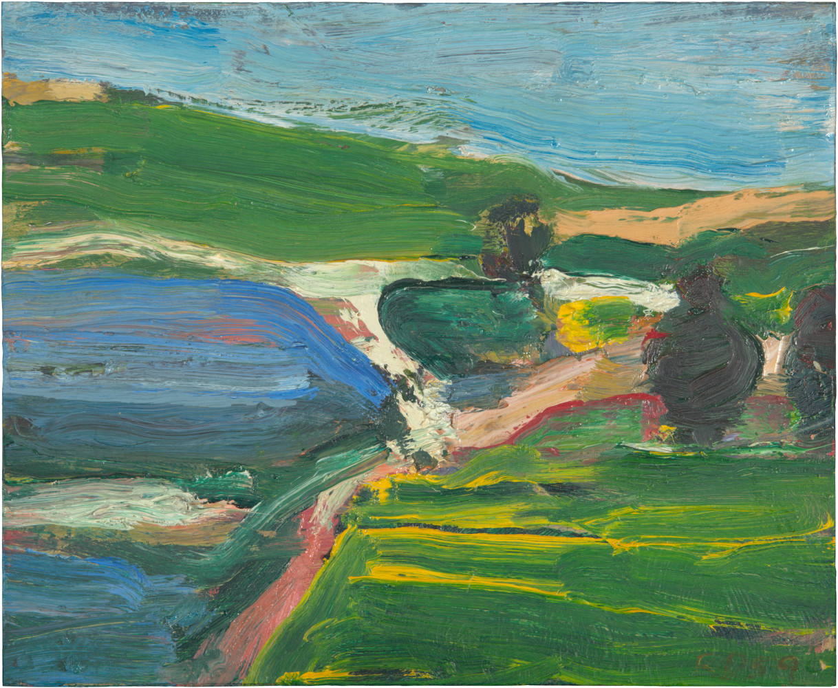 Richard Diebenkorn
Landscape with Three Trees, 1959
Oil on panel
9 5/8 x 11 7/8 inches
&amp;copy; Richard Diebenkorn Foundation